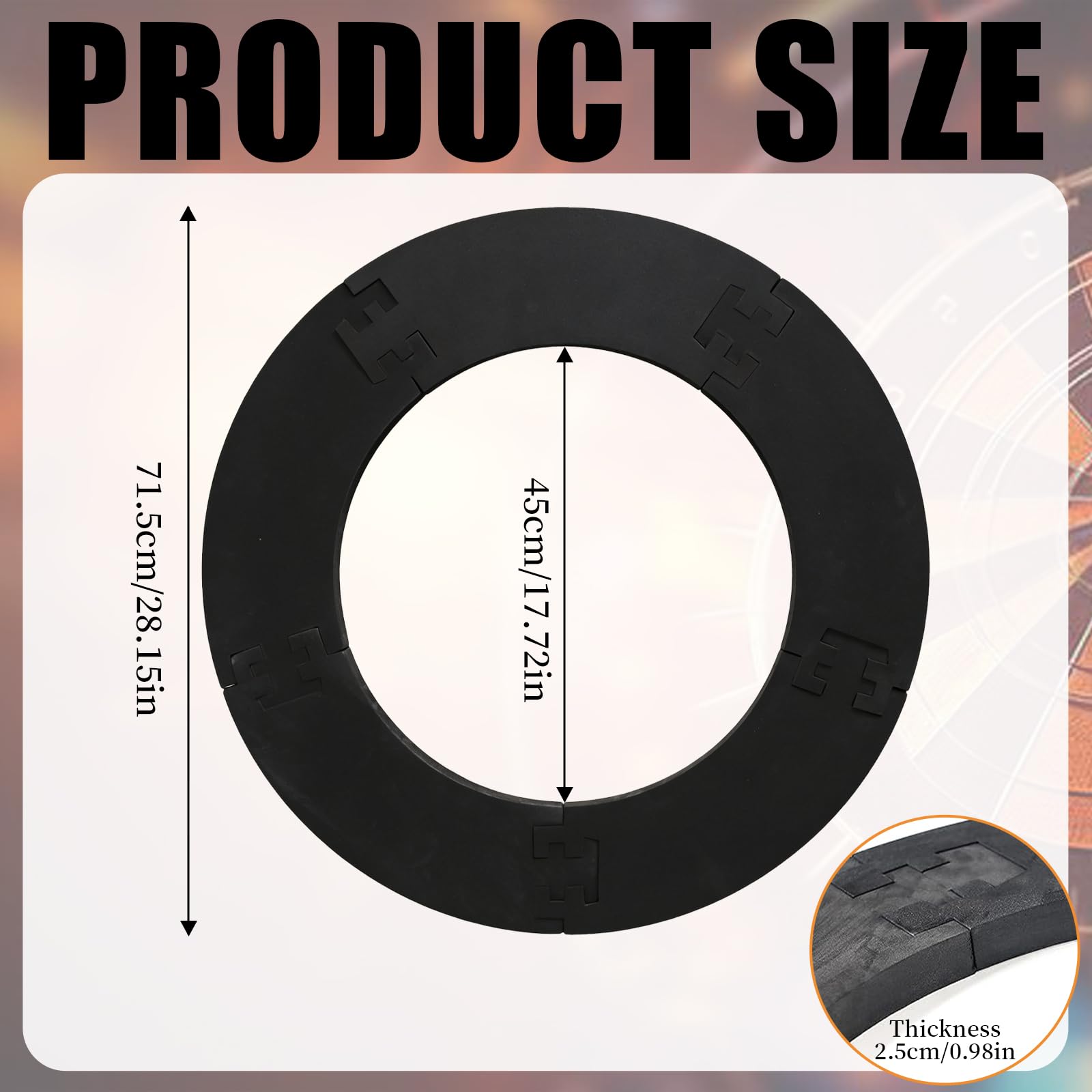 Protection Cible Flechette 5 Pièces Contour Cible Flechette Intérieur 45 cm Extérieur 72 cm Dart-Zubehör EVA Protection Murale Taille Standard Usage Intérieur et Extérieur - 2