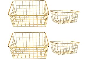 Gold Baskets for Organizing - Keep Belongings in Place