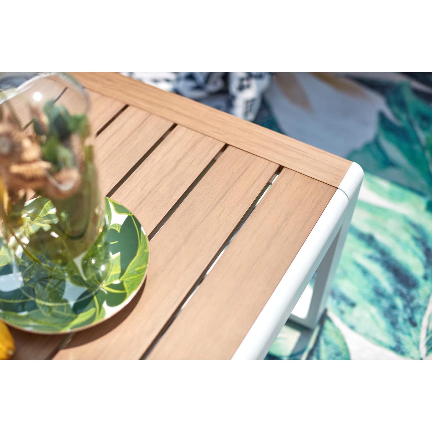 CONCEPT USINE Salon de Jardin Bas Aluminium MARINGO 4 Pers Blanc