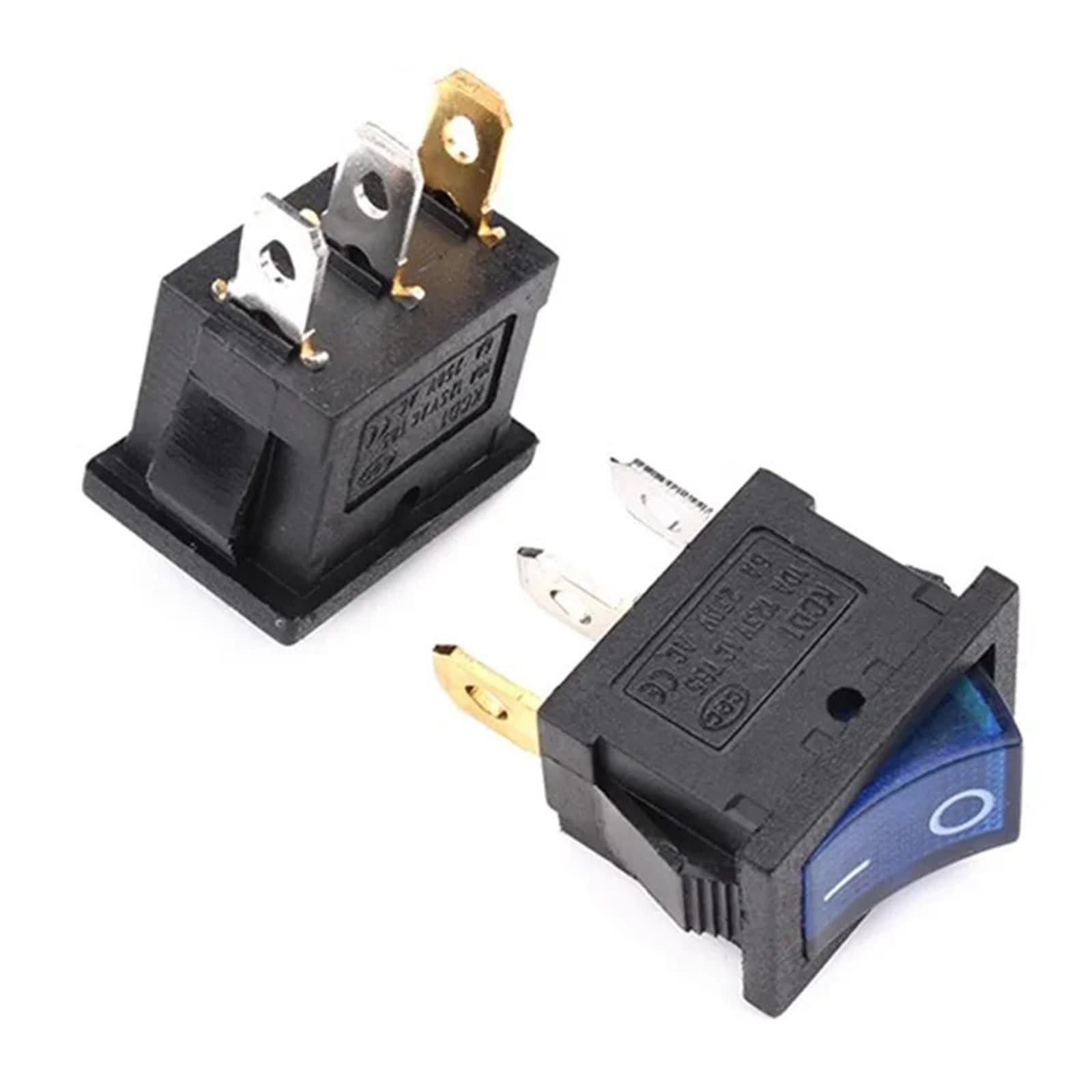 Interruptor basculante KCD1 de 2/3/4 pines for barco o coche, 15 mm x 21 mm, 6 A/250 V, 10 A/125 V CA, 5/20 unidades(3Pin Green LED,20PCS)