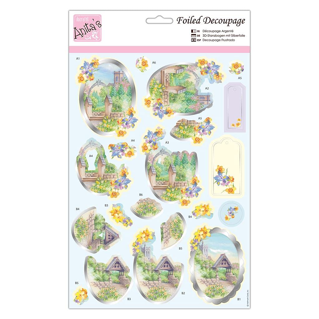 Anita's A4 Church In Spring Decoupage Sheet, Accessories Supplies For Craft, Paper Craft, Scrapbooking, Card Making, Origami, Ideal for Adult Craft, Adds Textured Pattern To Craft Projects