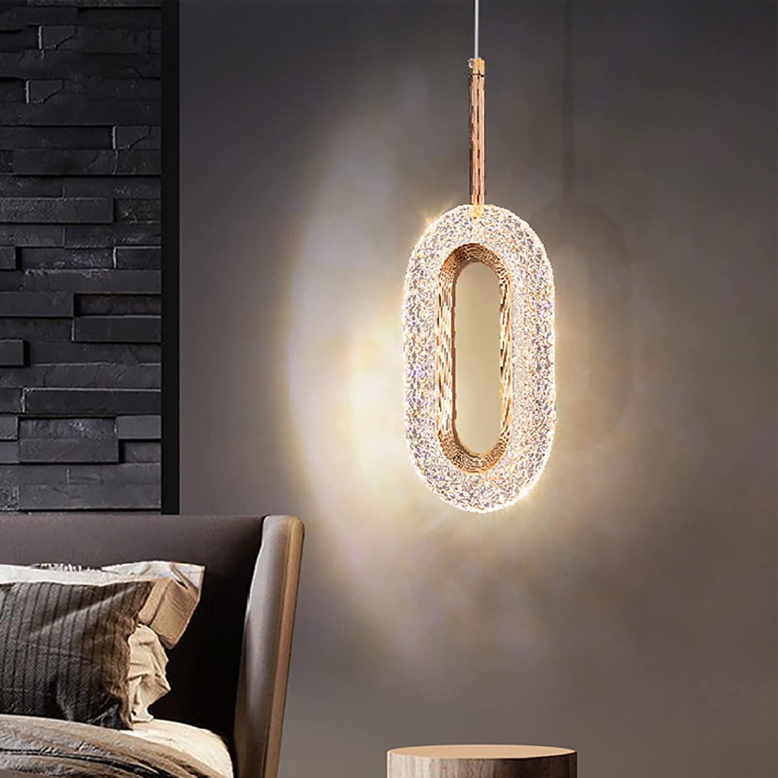 SYAXVOM Modern LED Ring Chandelier Japanese Dimmable Pendant Light Contemporary Circular Ceiling Fixture for Kitchen Island & Dining Room - 50x50x6cm (20x20x2inch)