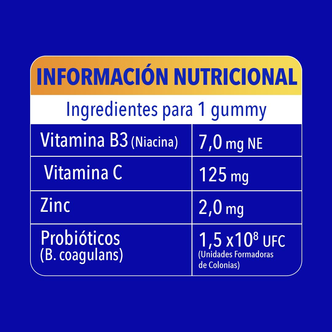 Bion3 Gummies Defense, Complemento Alimenticio Multivitamínico para Ayudar al Sistema Inmunitario¹ con Probióticos, Vitamina C, Vitamina B3 y Zinc, 60x2 gummies, para 1-2 meses de uso