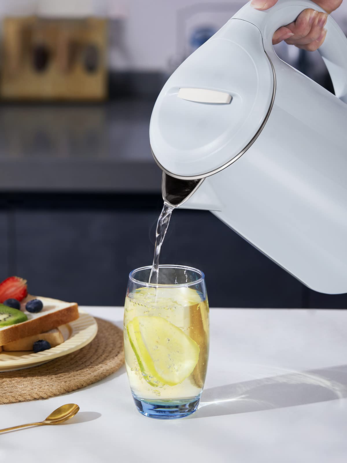 Hervidor Eléctrico Portátil Hervidor Eléctrico de Agua Luz Indicadora Led, Función de Mantener Caliente, 1.6L, Control de Temperatura