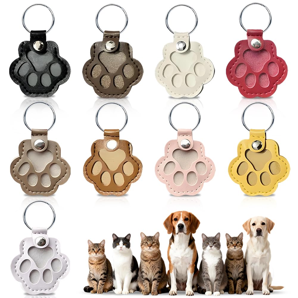 Portachiavi Commemorativo per Animali Domestici in Pelle Riempibile con 9 Colori, Souvenir per Capelli di Cane e Gatto
