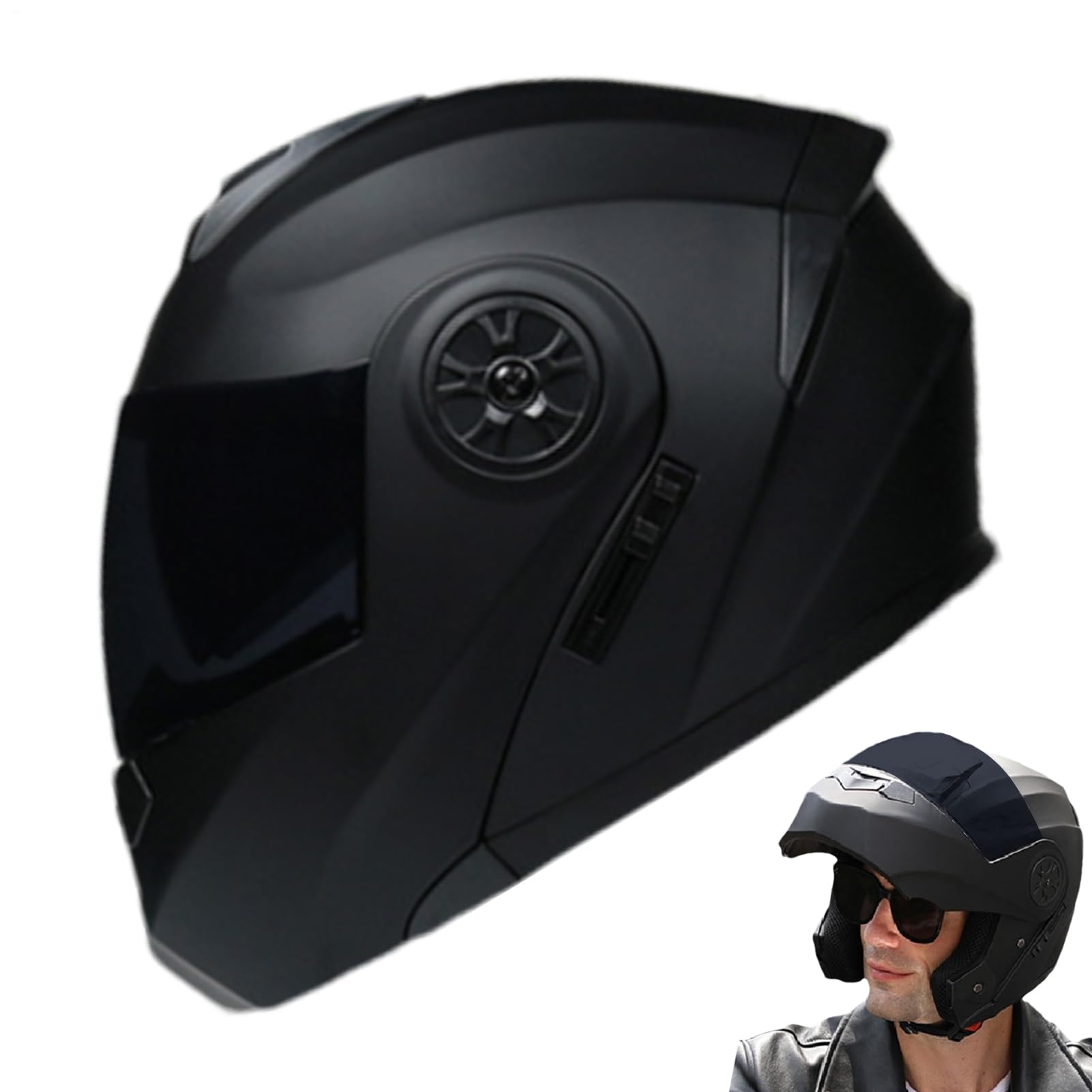 Cascos de Moto para Hombre,Cascos de Moto integrales - de Impermeables para Adultos de Carreras de Bicicletas - de integrales de Motocicleta con Correa Ajustable