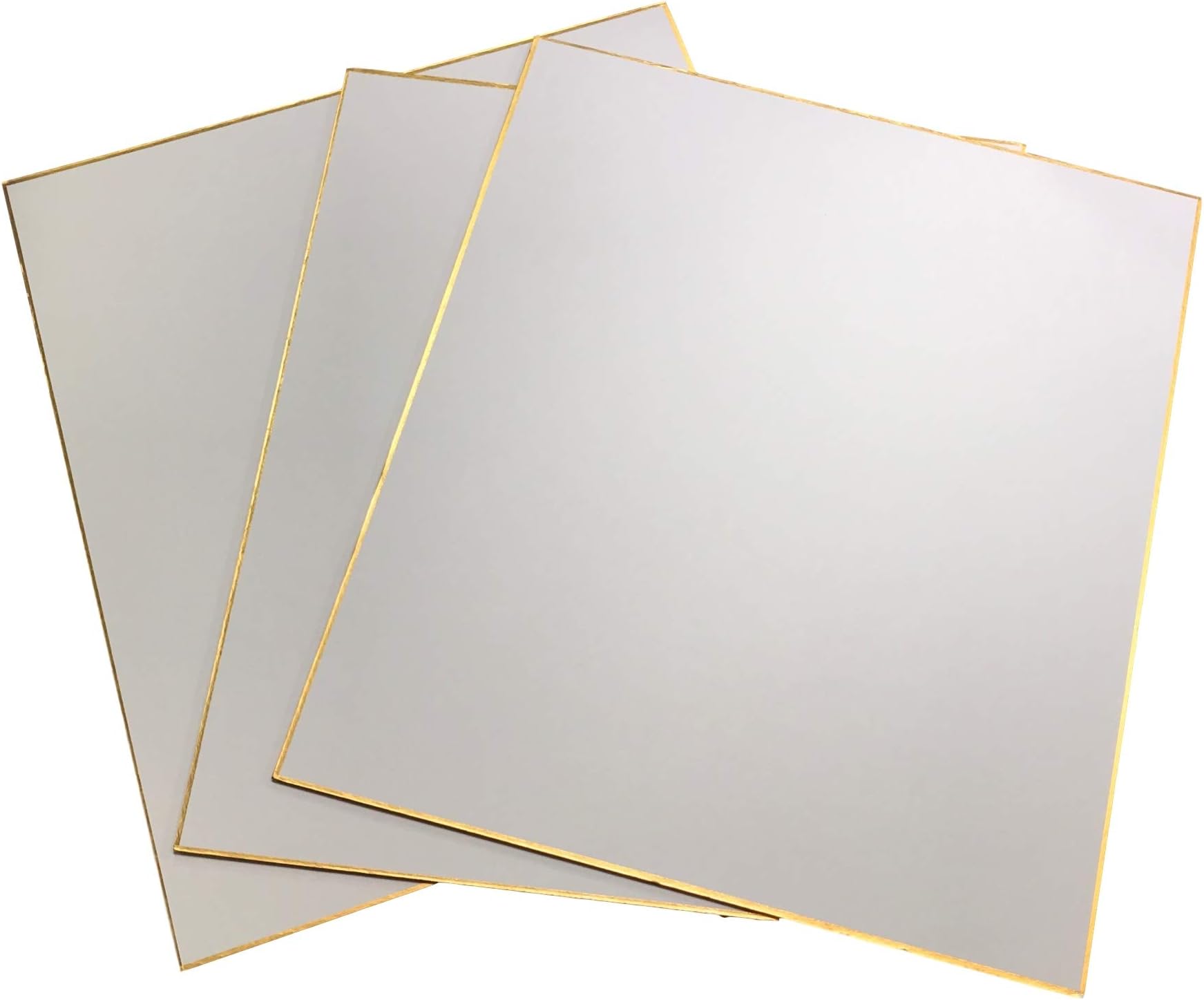 Japanese Shikishi Board 9.5 x 10.5 inches Gold Bordered for Japanese Art or Calligraphy (Set of 3)