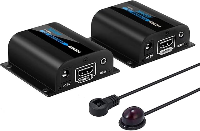 HDMI Network Extender, AGPtek 60m HDMI Network Extender LKV372A via Single Cable Cat6 / 6A / 7 Ethernet Cable - Supports 3D 1080P 20~60KHz Frequency IR Remote Control