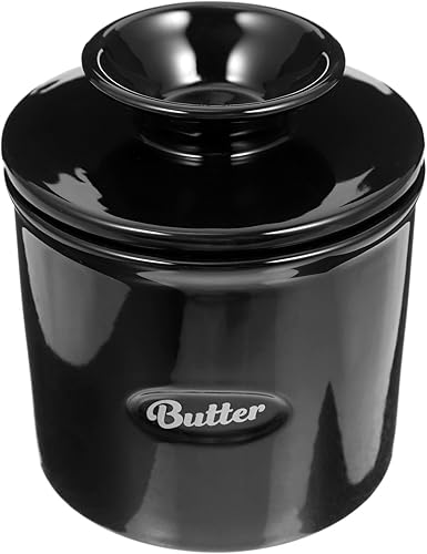 Mantequillera de cerámica con tapa de queso crema con tapa estilo francés Mantequilla Contenedor de mantequilla para encimera de cocina, mini