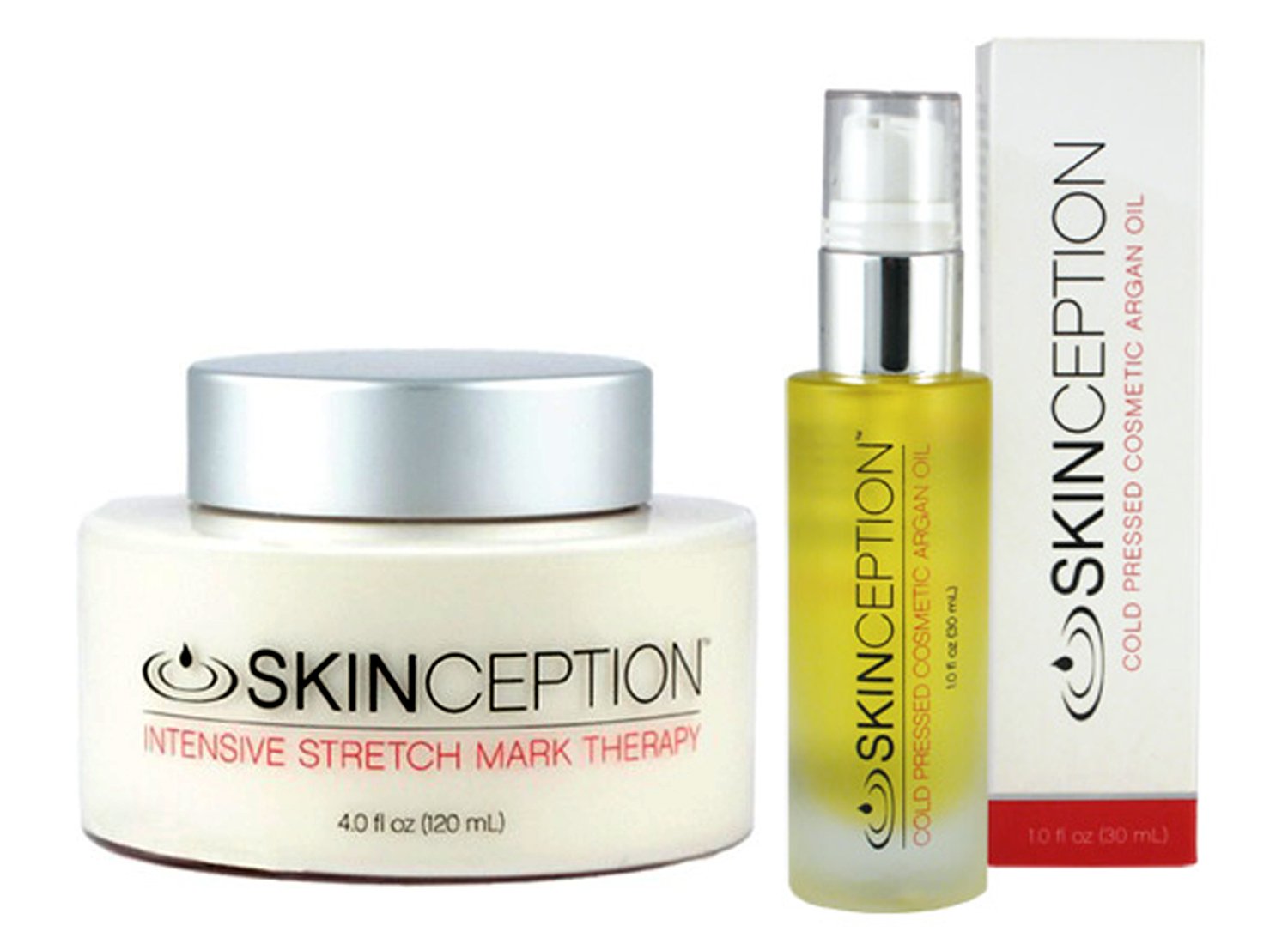 Skinception Stretch Mark (4 fl. Oz) and Skinception Argan Oil - (1 fl oz) Combo