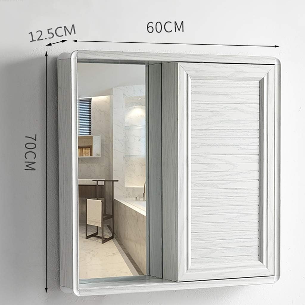 Bathroom Mirror Cabinet,Space Aluminum Sliding Storage Cabinet,Wall Mounted Mirror Cabinet,HD Silver Mirror,for Bathroom,Kitchen,Bedroom. (A 60cm)