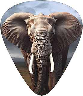 Elephant Guitar Picks 12 Pack Bass Picks with Organizer Box Guitar Plectrum Includes Thin Medium Heavy Guitar Picks Ukulele Picks for Bass Acoustic Electric Guitars