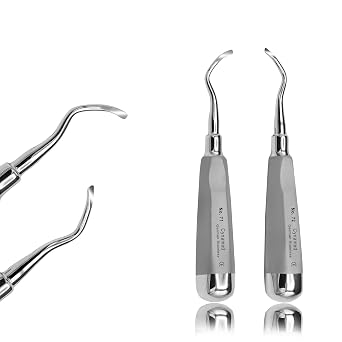 Cynamed Dental Miller Apexo Luxating Elevators Set of 2, German Grade Stainless Steel Bicurve - No. 71/72