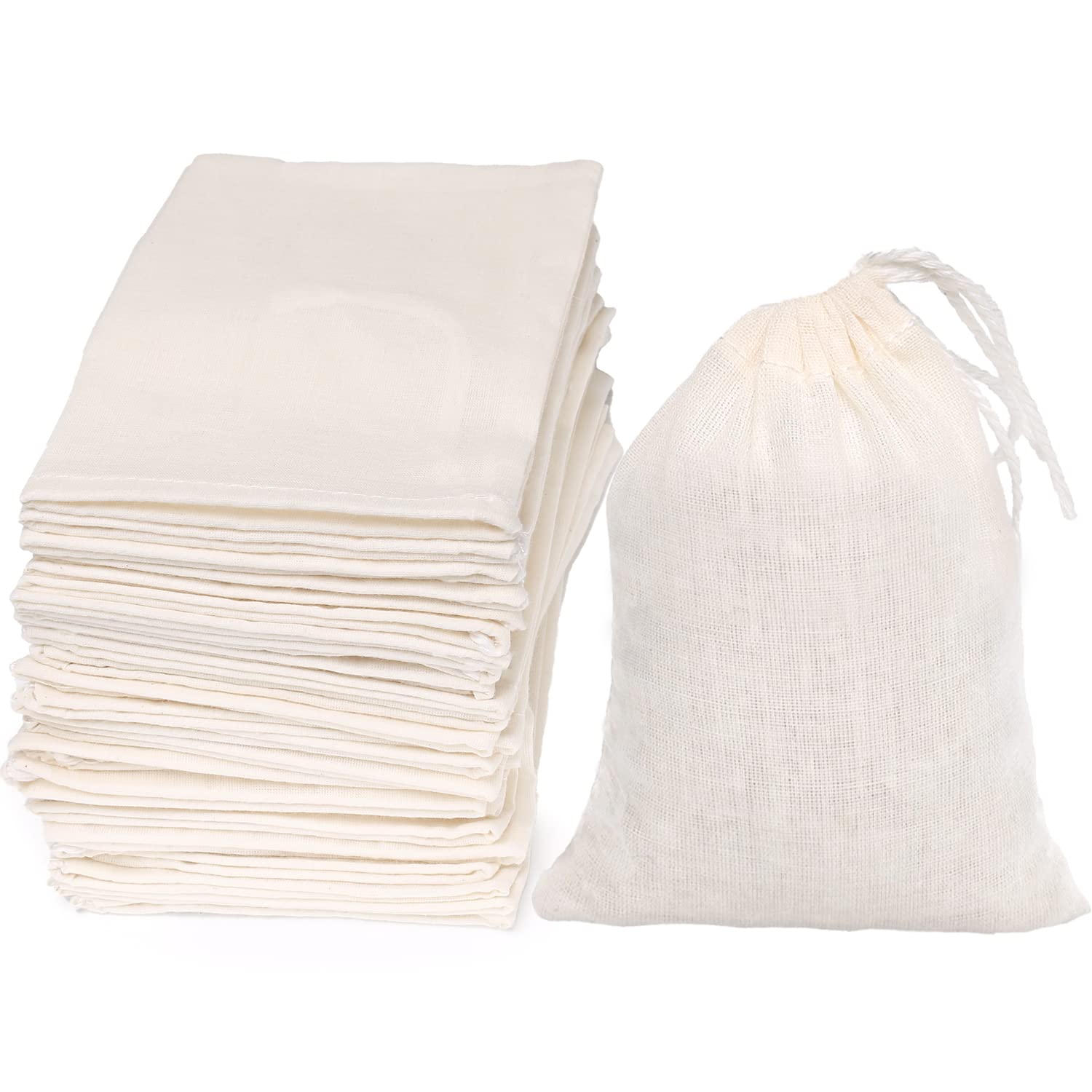 Limko Cotton Bags Muslin Bags Sachet Bag for Home Supplies (3x4 Inch (30 Pack))