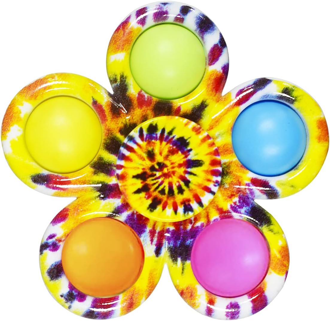 Fidget Spinner Pop Toys 4 Pack, Pop Bubble Spinner Set, Party Favor Sensory Fidget Bulk Pack Toys, Popper Fidget Toy