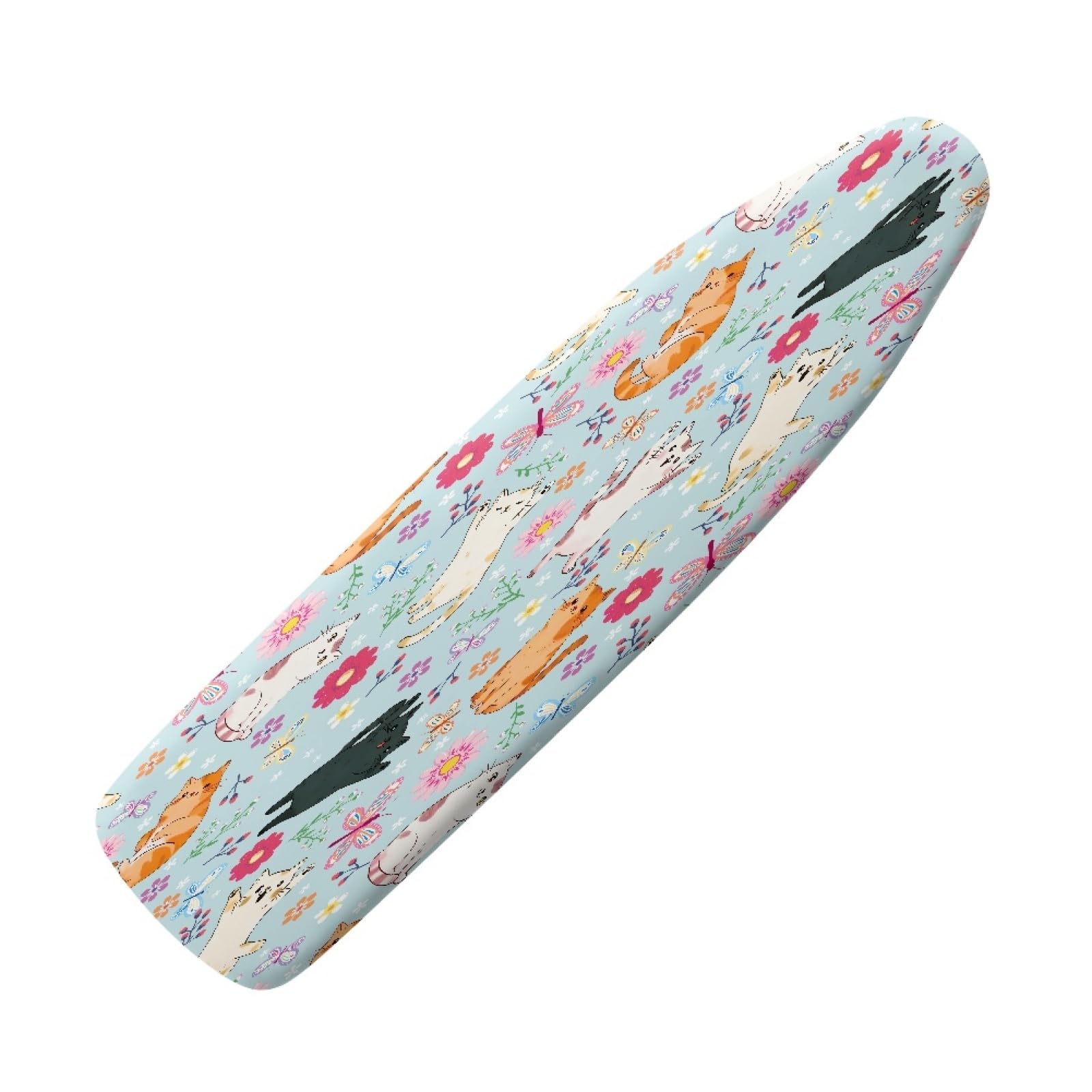 Ironing Board Covers 135 x 45 Plants Animals Bungee Elasticated with Padding, Resists Scorching and Easy Fit Mini & Portable Ironing Boards Cover