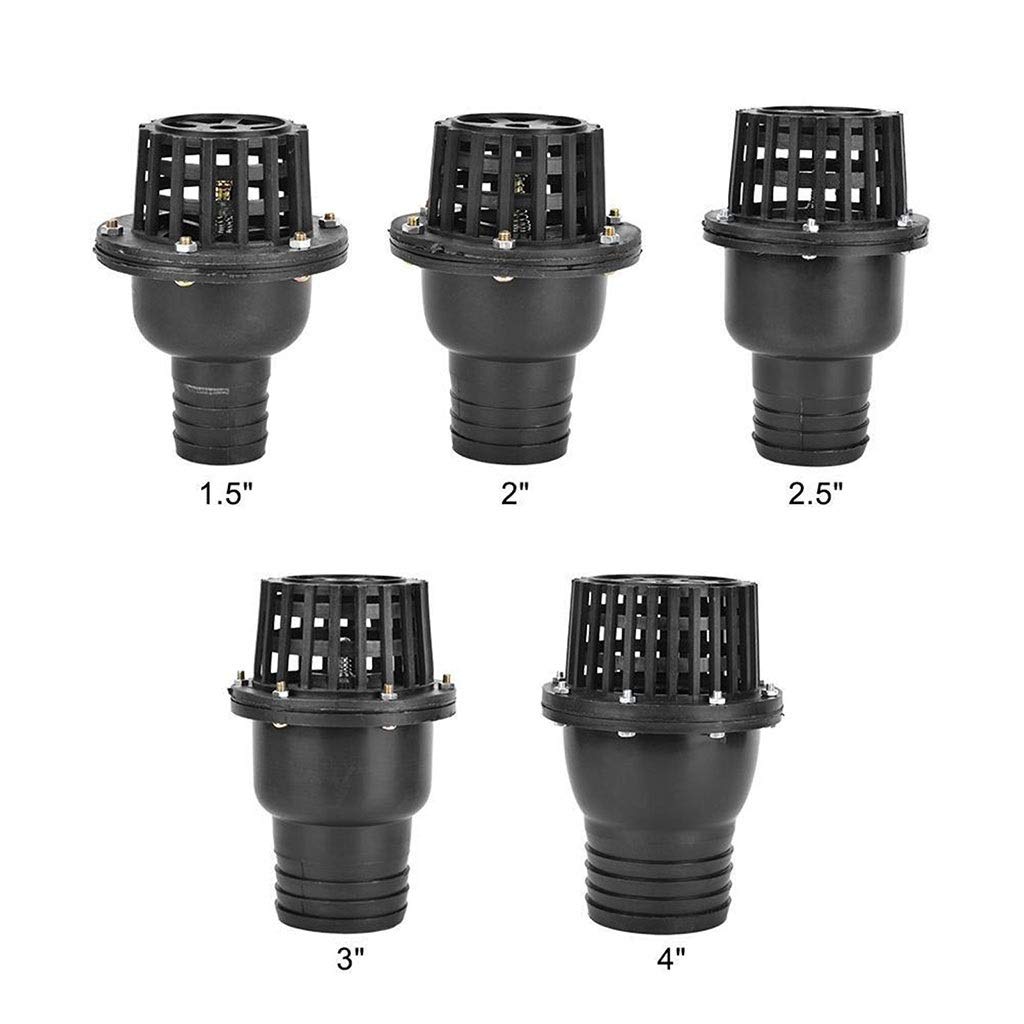 Filtro para Bomba de Agua, Válvula de retención PVC Negra 1,5 "2" 2, 3 "4", Parte Inferior del Filtro Bombeo Bomba Agua for máquina Fluido, Uds(3 Inch)