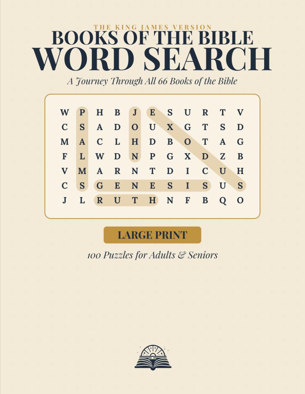 Books of the Bible Word Search: Large Print Puzzles for Adults & Seniors, From Genesis to Revelation (KJV)