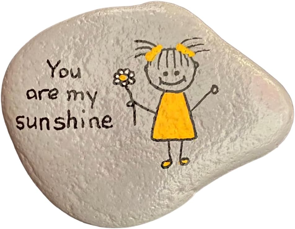 You Are My Sunshine Decorative hand painted rocks, garden stones, and bricks for indoor and outdoor use (3"-5") Medium (5"-8") Large (Medium)