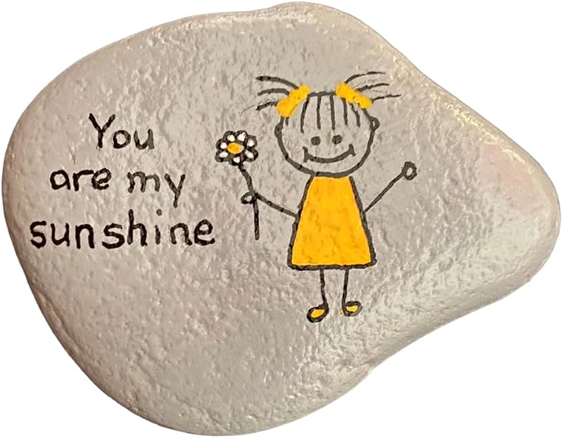 You Are My Sunshine Decorative hand painted rocks, garden stones, and bricks for indoor and outdoor use (3"-5") Medium (5"-8") Large (Medium)