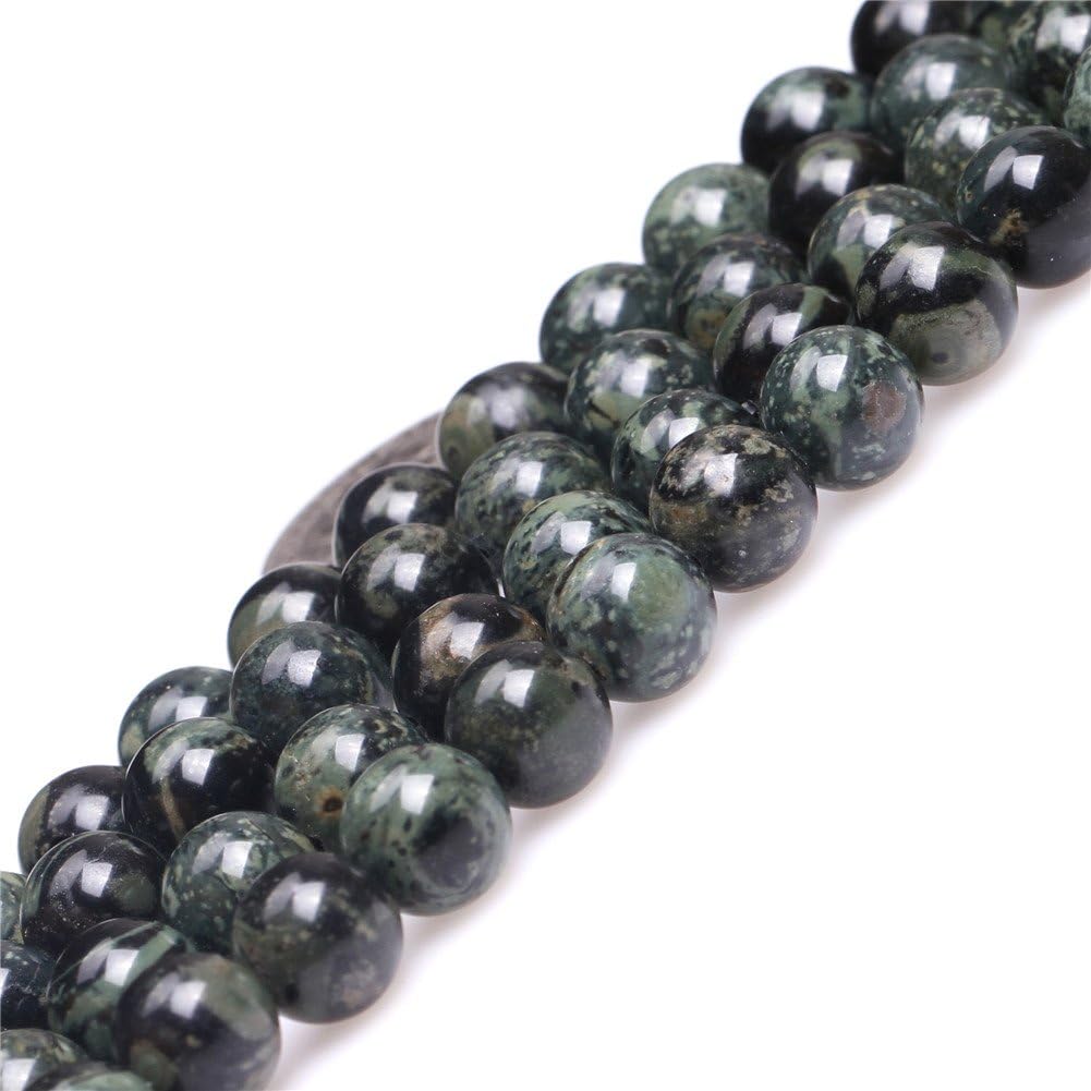 JOE FOREMAN 8mm Rhyolite Kambaba Jasper Semi Precious Gemstone Round Dark Blue Loose Beads for Jewelry Making DIY Handmade Craft Supplies 15"