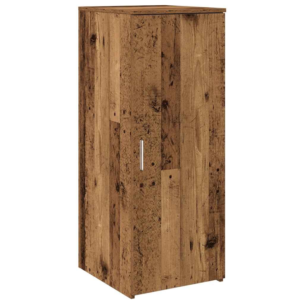 Lada recepcyjna z miejscem do przechowywania, 135 x 50 x 103,5 cm, materiał drewnopochodny o wyglądzie starego drewna, zintegrowany blat i szafka do biura, hotelu lub kliniki