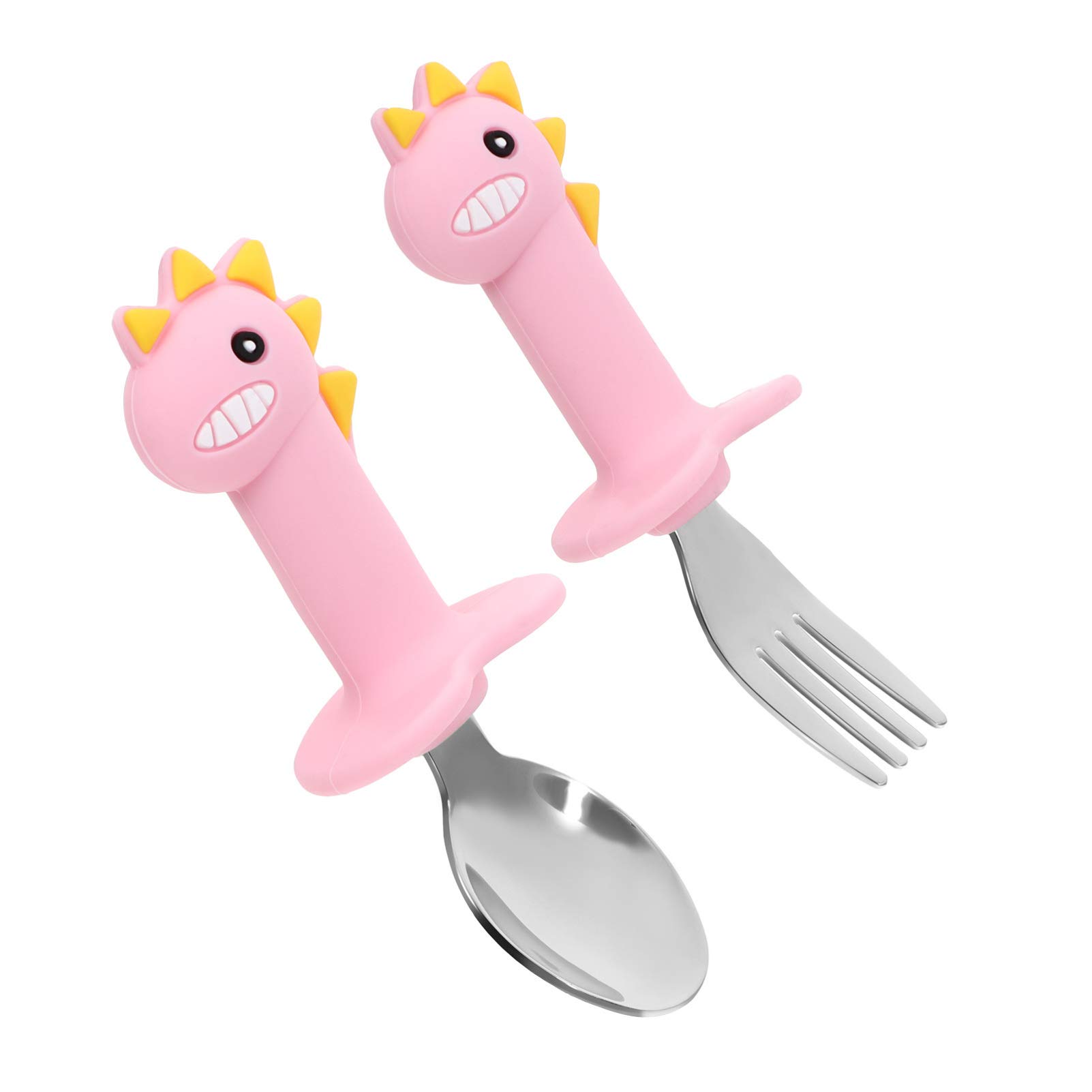 Unomor 1Set Tableware Spoon and Fork for Lightweight and Non Slip Design for Self Feeding for Boys