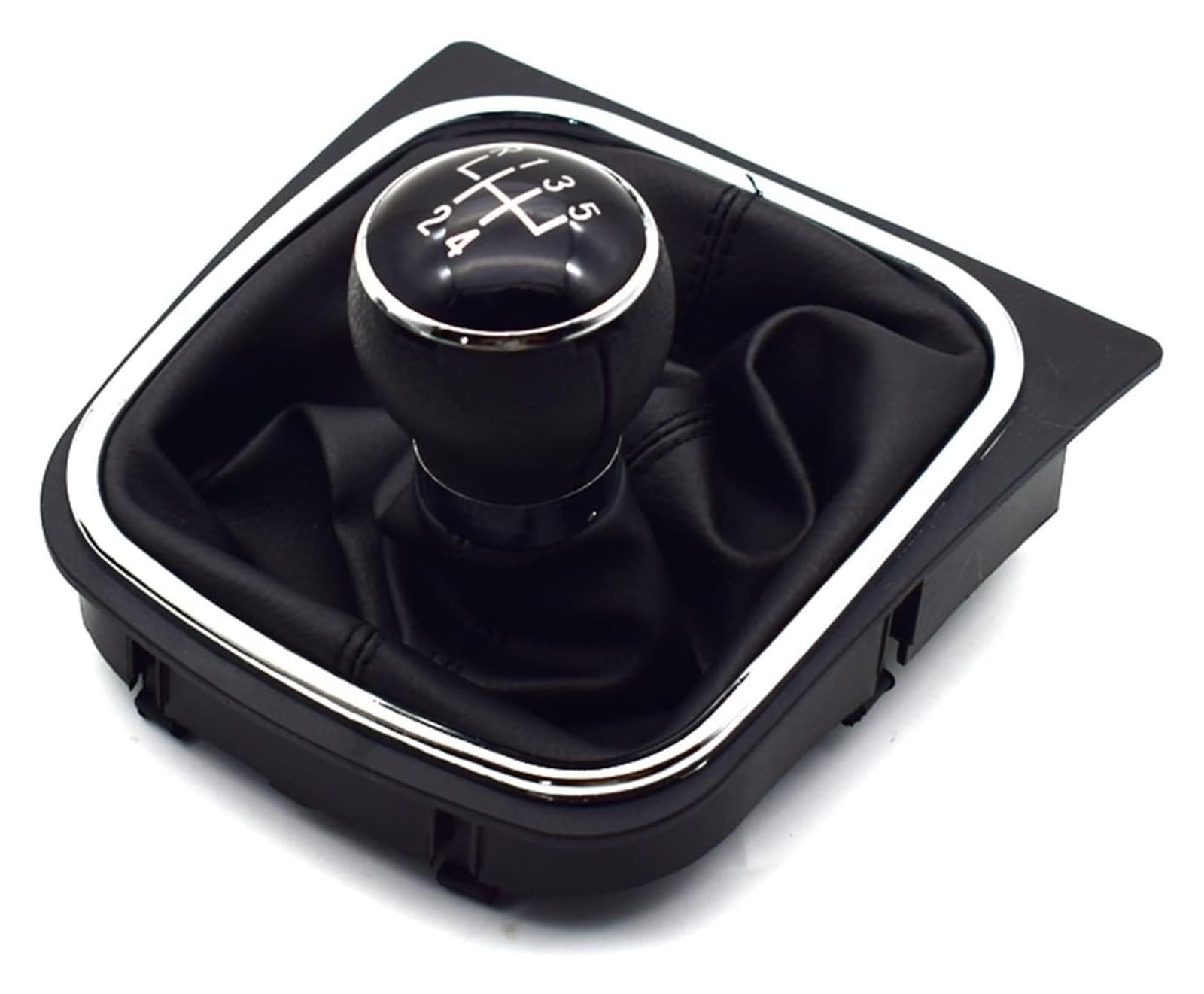FNCVTM Car Gear Knob for VW for Golf VI MK6 for Jetta Mk5 5 6 Speed Gear Leather Shifter Knob Gaiter Boot Cover Lever(5 Speed)
