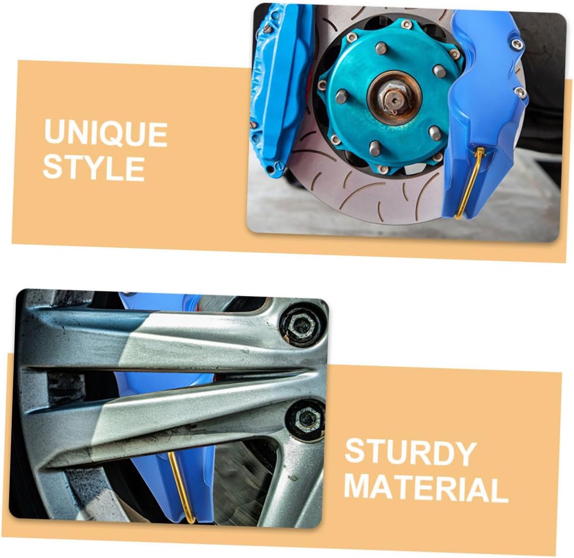 1pair Car Brake Caliper Cover Decorative Brake Caliper Easy Installation High Durability Stylish Wheel Hub Accessory