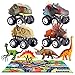 aovowog 9PCS Voiture Jouet Dinosaure pour Enfant 3 4 5 6 Ans,Jouet Dinosaures avec Dinosaure Voiture,Figurine Dinosaure et Jeu Dinosaure Tapis,Cadeaux pour Garçon Fille