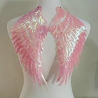 Vista 9 de 1 par de parches de lentejuelas de alas de ángel doradas y plateadas para ropa, parche bordado para planchar, apliques de accesorios de Navidad