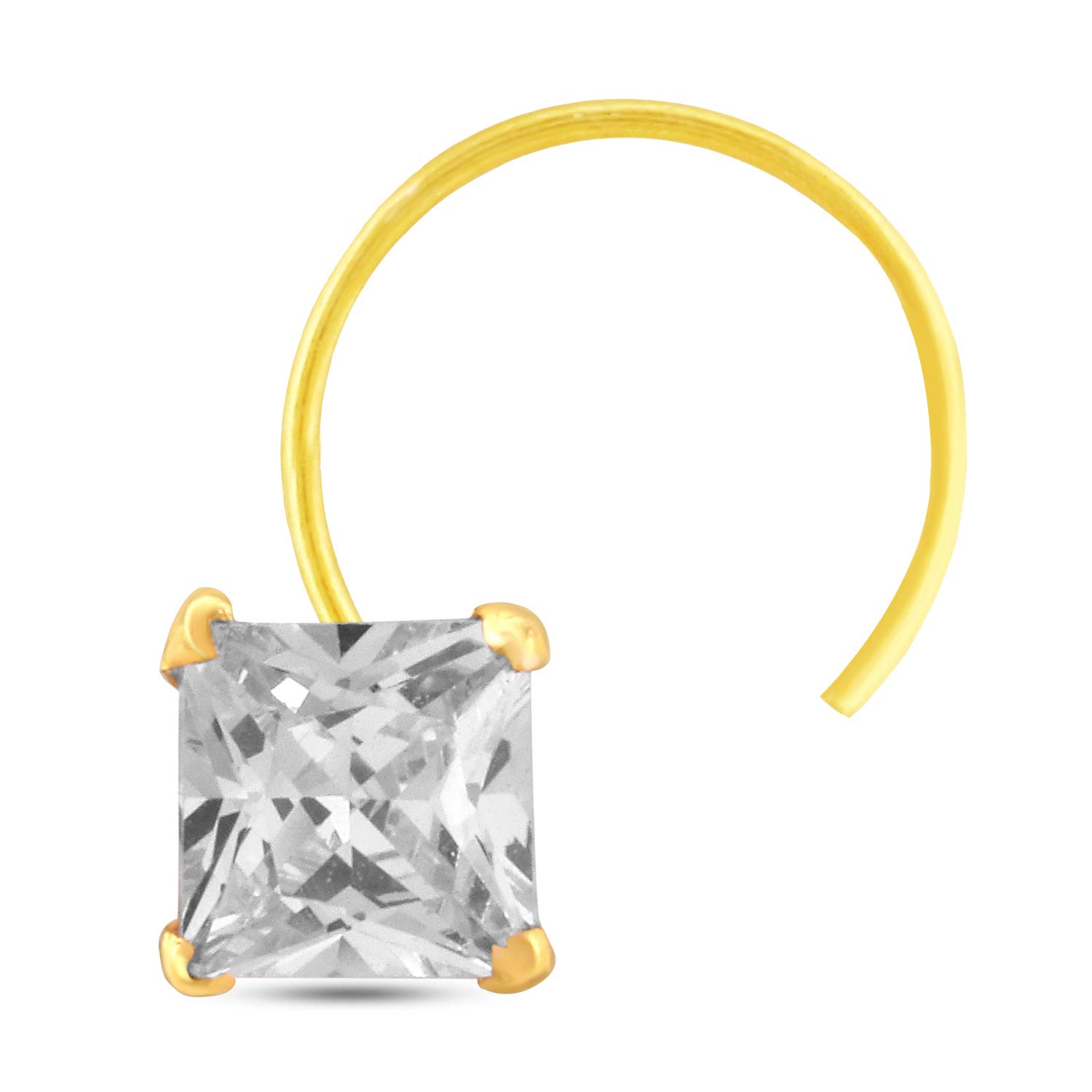 GEHLOT ; OneStep Towards Online Square 14karat Yellow Gold Nose Pin | Wire Taar String Stud Diamond Piercing Nose Stud | For Women and Girls - White (B09RX24FRL) Amazon Price History, Amazon Price Tracker