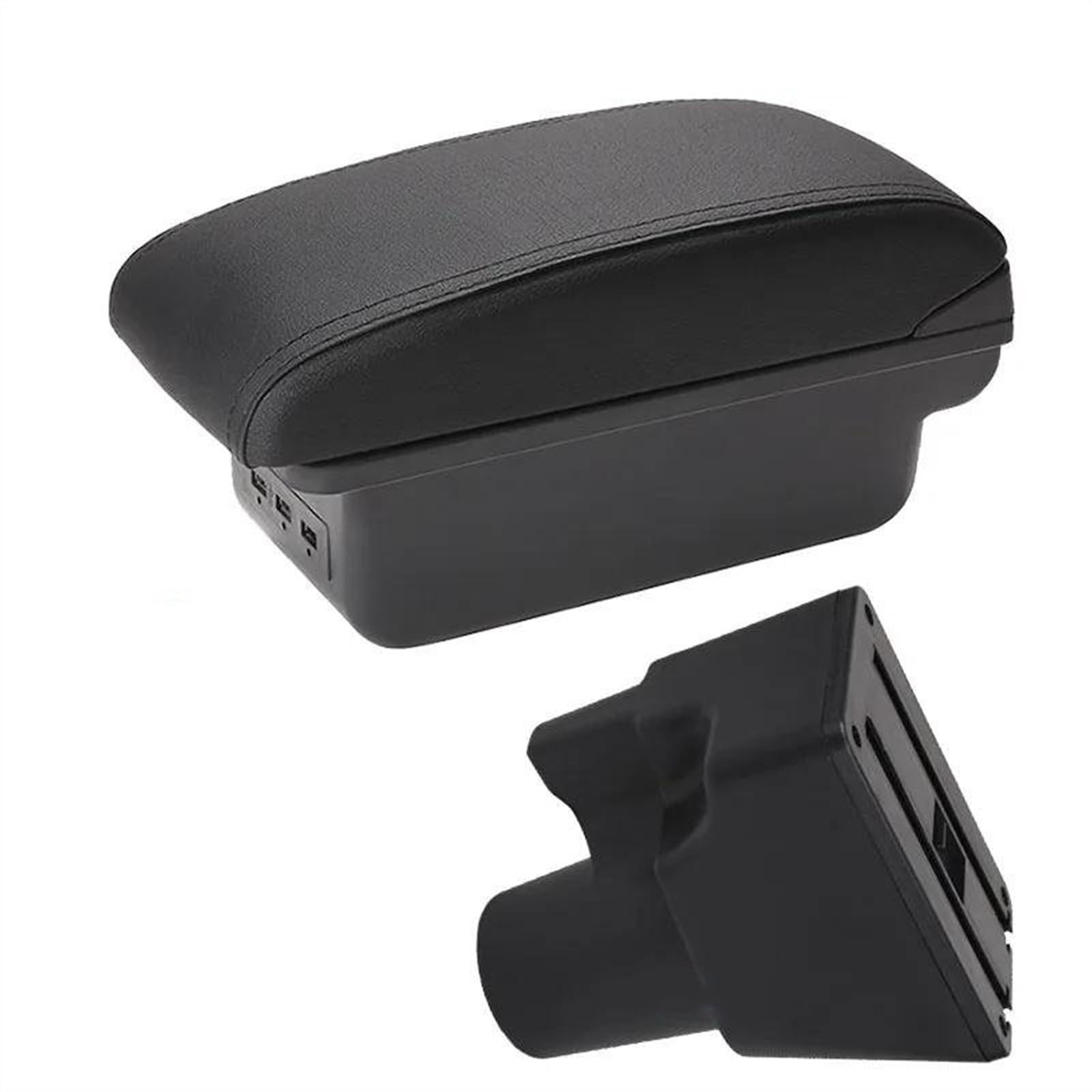 NMJLQW Storage Rack Center Console Armrest Storage Box For Picanto 3X-Line Car Interior Parts Modification Accessories(B2 Black line 3USB)