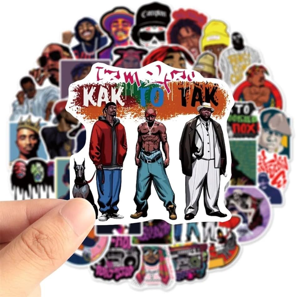 FRANKdesigns 50-Piece Rappers Sticker Pack for Hip-Hop Enthusiasts: Dope Vibes Galore image 5
