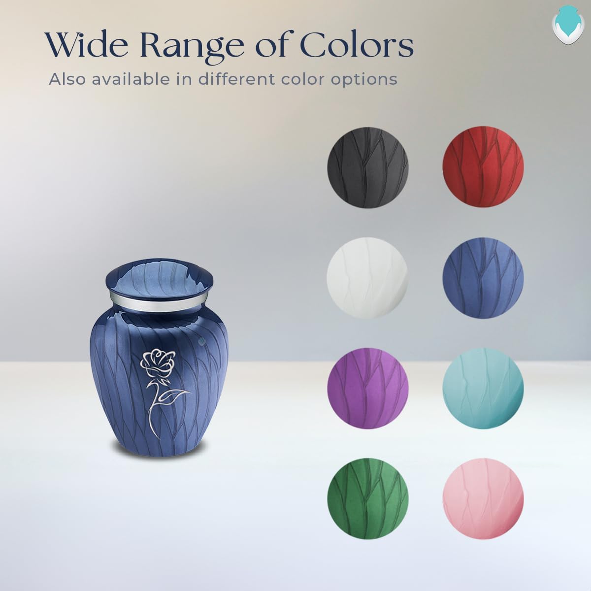 Geturns Embrace Keepsake Rose Cremation Urns for Human Ashes I Pearl Cobalt Blue Funeral Urn for Women and Men I 3.5 lbs
