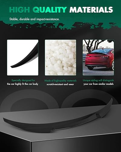 Miniatura 4 de SCITOO Ventana trasera ABS para 2015-2018 para Hyundai Elantra Alerón Negro Brillante