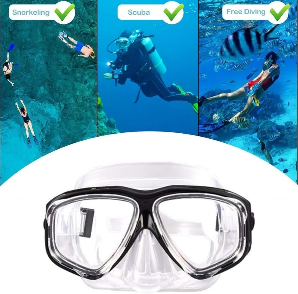 Tauchmaske, Schnorchelmaske, Panoramablick, Anti-Beschlag-Tauchmaske, Schwimmbrille, Schnorchelausrüstung für Erwachsene und Kinder, mit Nasenabdeckung