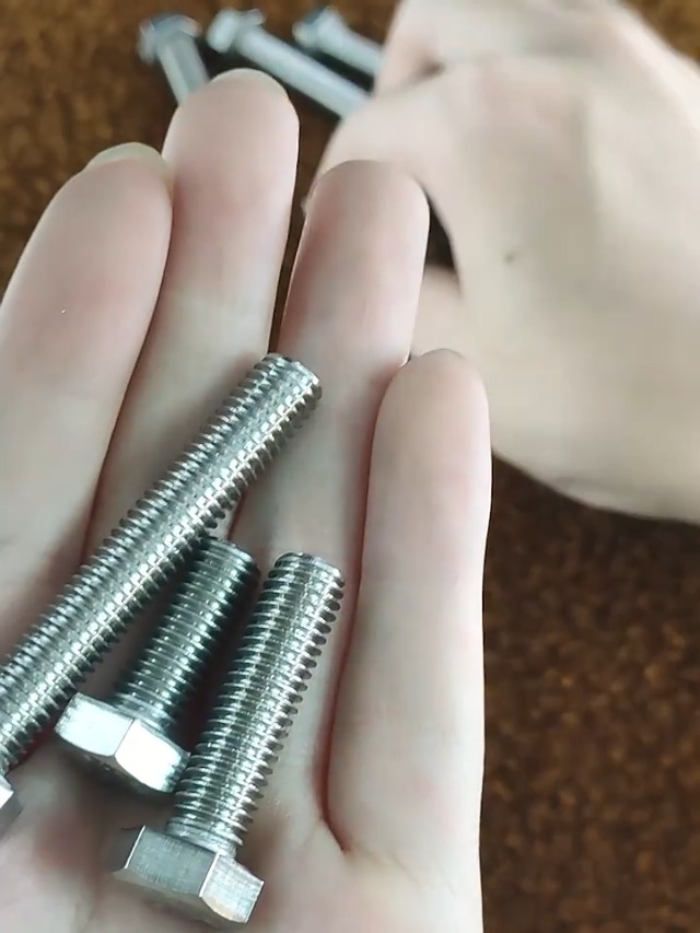 Image of Junter 10pcs M8-1.0 x 60mm Fine Thread Metric Hex Bolts 304 Stainless Steel Hexagon Fully Threaded Screws DIN933