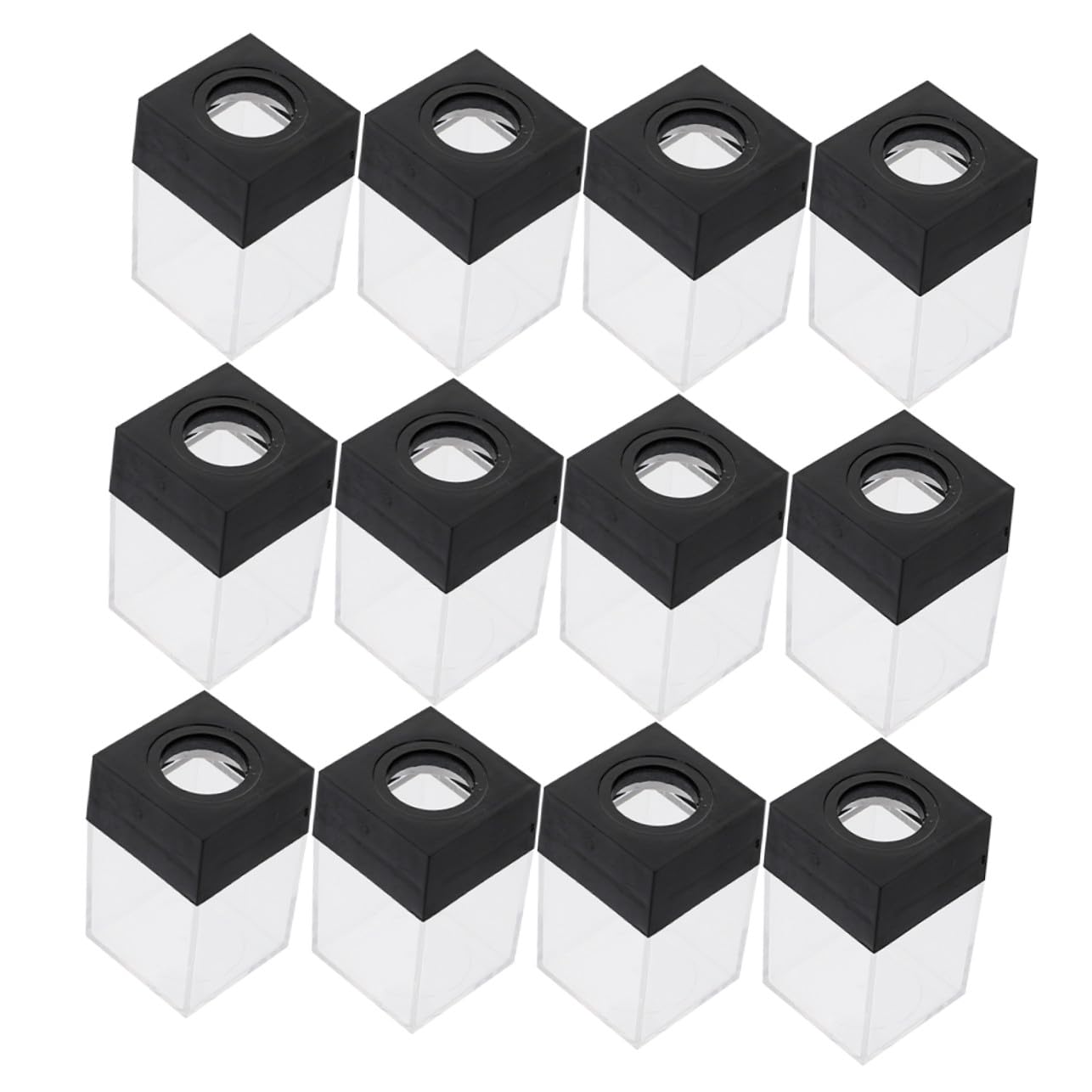12 Pezzi Organizer per Graffette Magnetiche Scrivania Quadrato in Plastica per Ufficio Scuola e Casa Dispenser Compatto per Graffette e