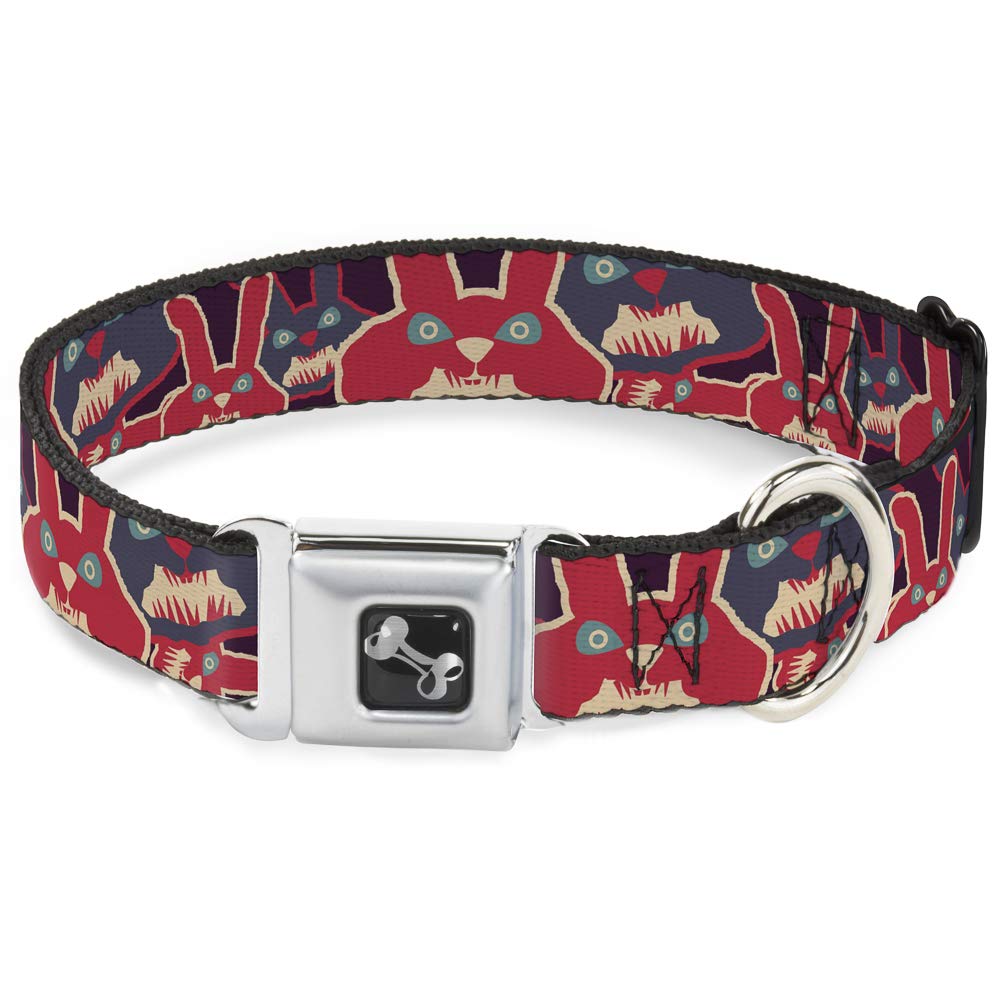 Collier de chien Buckle Down Angry Lapins nylon réglable 13-45,7 cm pour petit chien