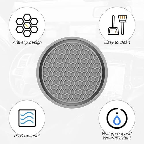 Miniatura 3 de Paquete de 4 portavasos para automóvil, 2.75 pulgadas de diámetro, antideslizante, universal, duradero, adecuado para la mayoría de interiores de