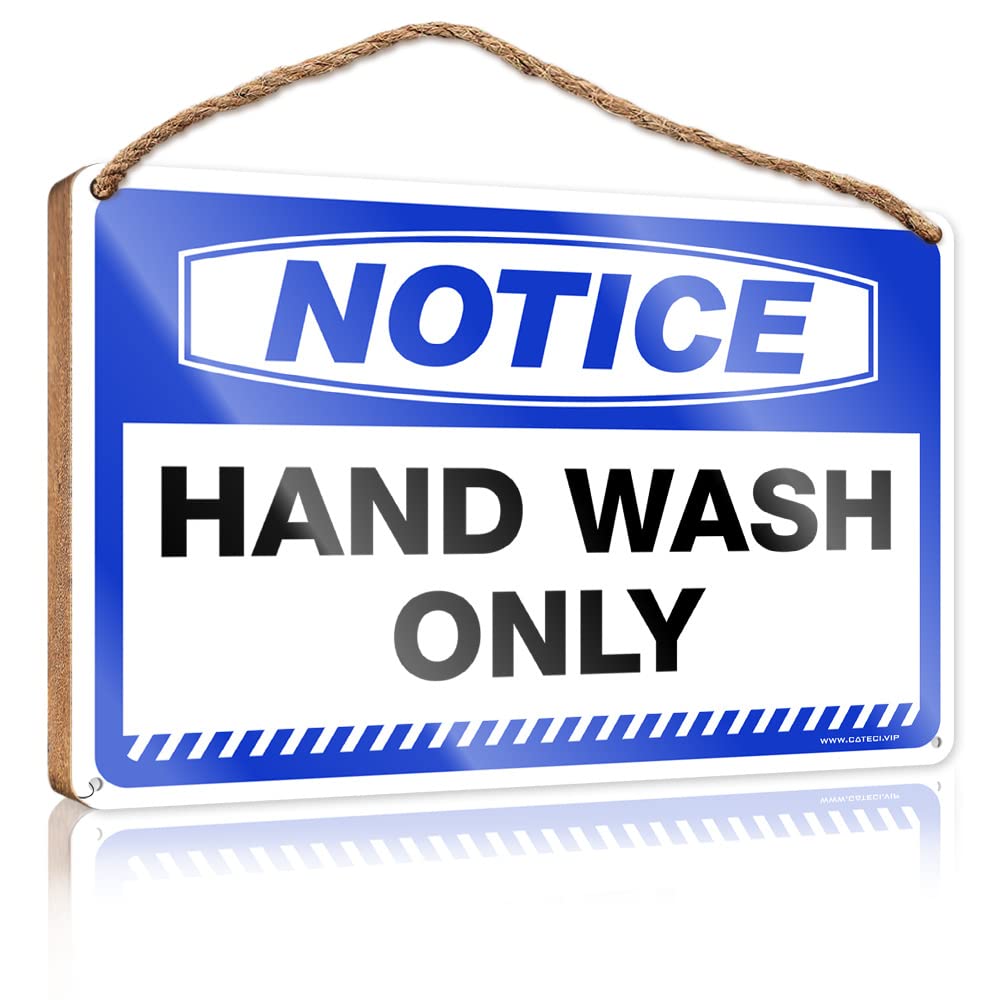 DTHA Funny Room Decor Notice Hand Wash Only Wooden Sign Hippie Decor Home Sign For Front Porch(23X35CM)