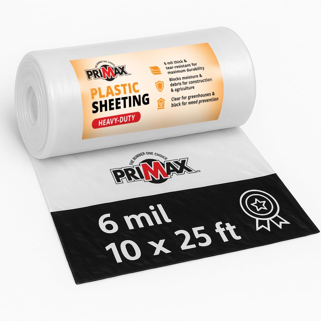 PRIMAXPlastic Sheeting (10' x 25') Long Clear