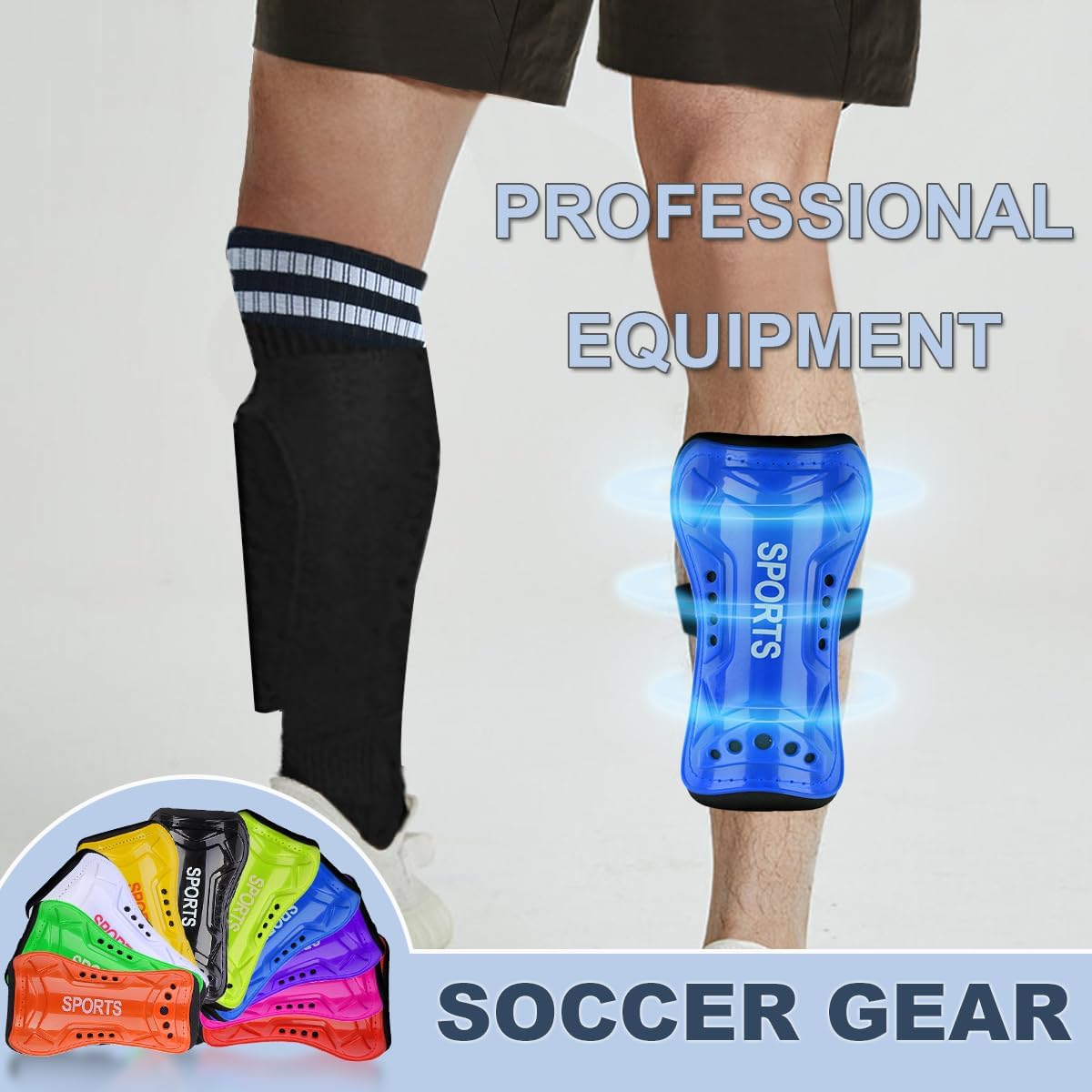 Youth Soccer Shin Guards for Kids Shin Pads Child Calf Protective Gear Protective Soccer Equipment for Boys Girls Children 3-15 Years Old - Image 6
