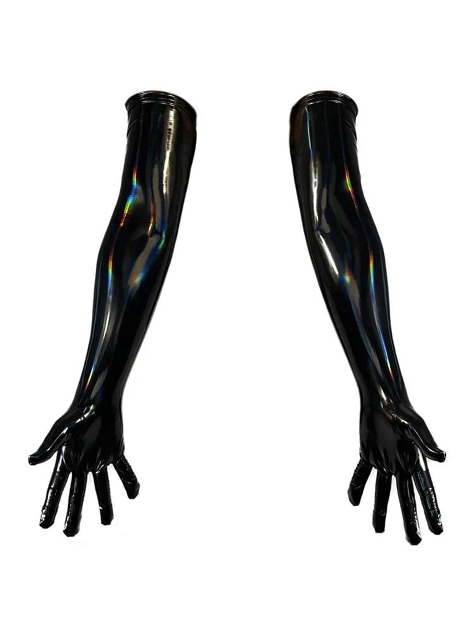 Guantes largos unisex de piel sintética punk rock, longitud de ópera, de alta elasticidad, para cosplay, baile, actuación