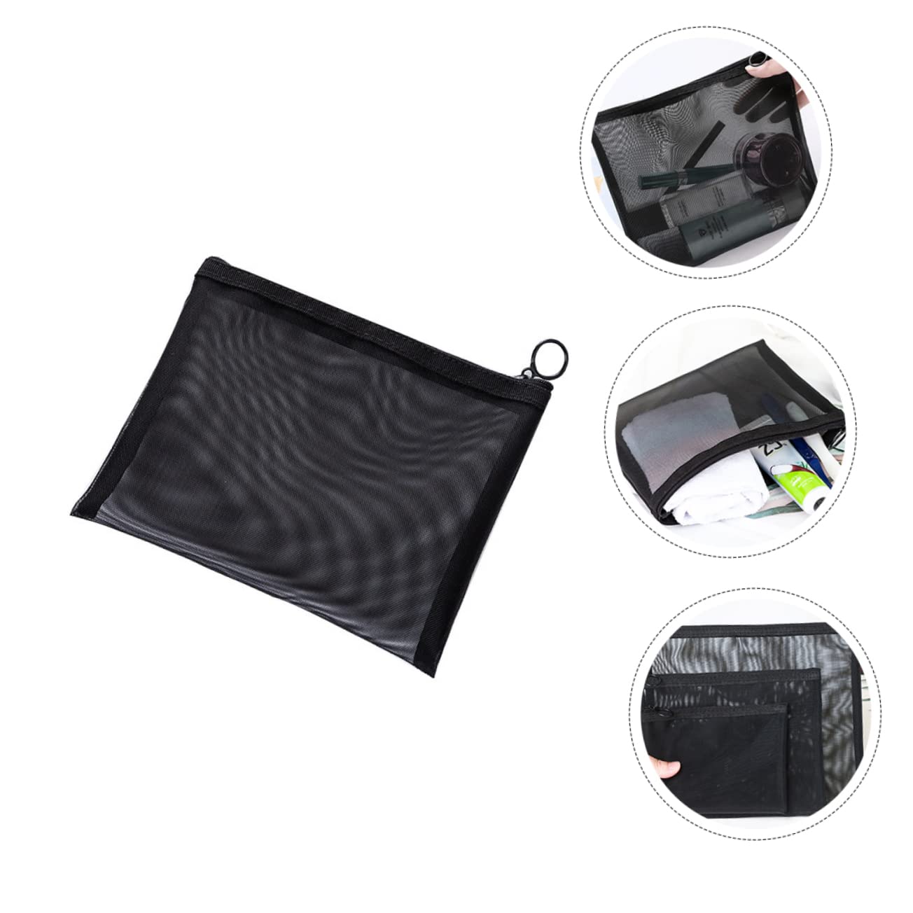 DOITOOL 10pezzi Borsa Cosmetica Rete Da Organizer Per Toilette e Viaggio Pratica Pochette Per Cosmetici e Necessità Personali Design Elegante e Leggero