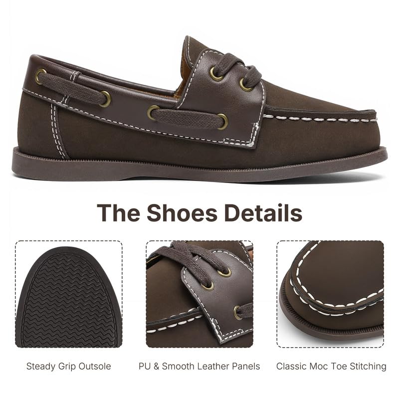 Image of HOMEHOT Boys Dress Shoes Slip on Boys Loafers Causal Lace up (Toddler /Little Kid /Big Kid)