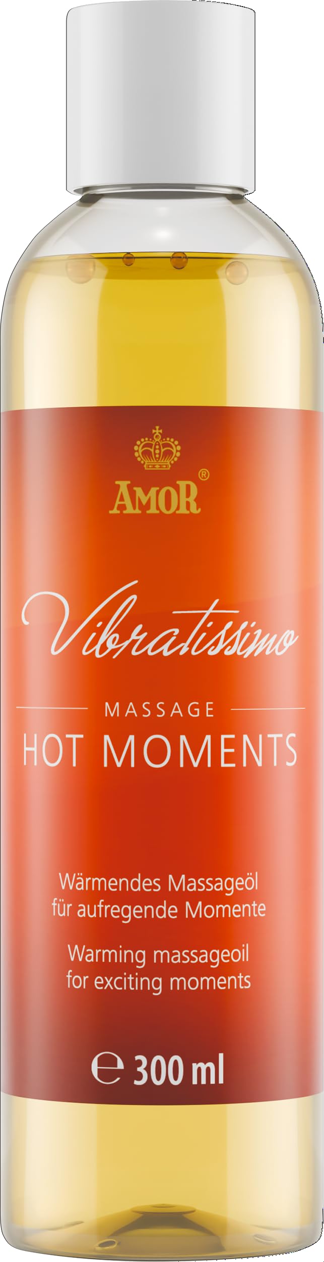 Vibratissimo Aceite de masaje Hot Moments 300 ml – Aceite sensual con agradable efecto calor | Para el cuerpo y la relajación de la piel | Suave para la piel y dermatológicamente testado