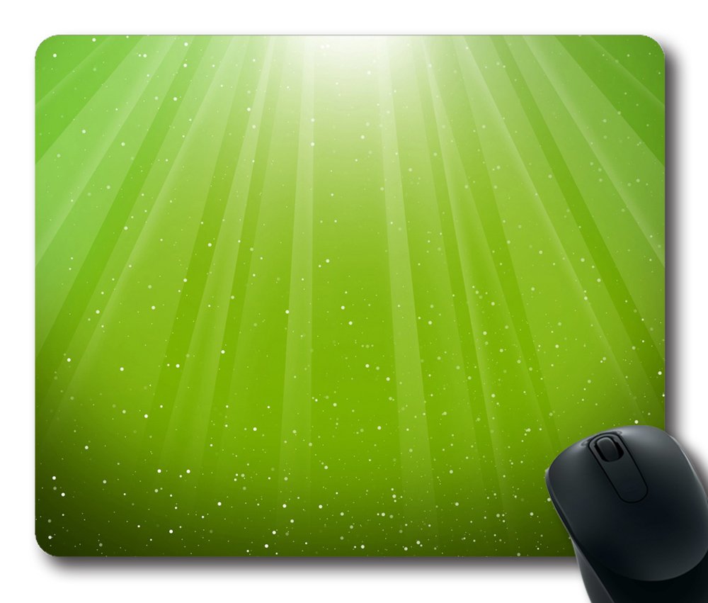 Aurora Burst Lime Green Gaming Mouse Pad Personalized Hot Oblong Shaped Mouse Mat Design Natural Eco Rubber Durable