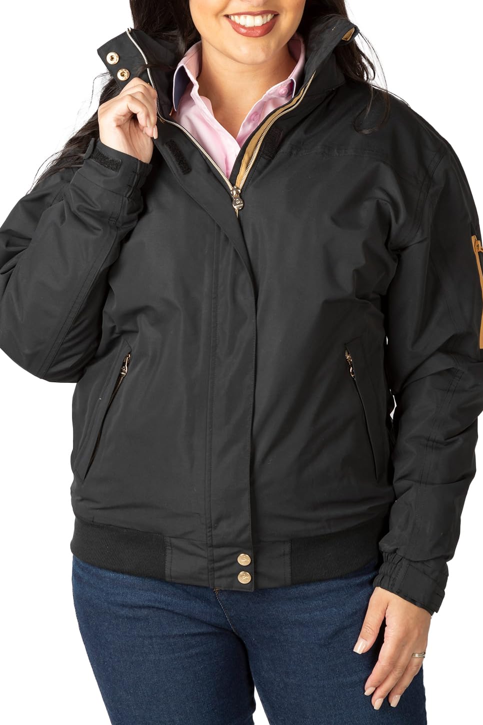 Rydale Bomber Jacket Equestrian Style Short Waterproof Riding Coat 12 Colours (UK, Numeric, 18, Regular, Regular, Black)